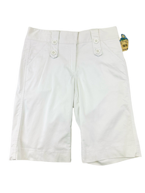 Lija White Golf Shorts Size 4 Stretch Cotton Tailored Summer Sport Chic NEW